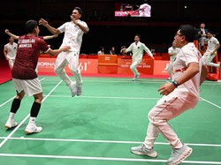 Indonesia Rebut Emas Beregu Putra Asian Games, China Ditaklukkan 3-2