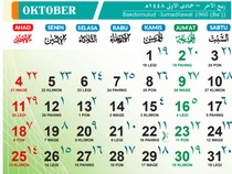 Kalender Hijriah Oktober 2026 dan Hari Besar Islam Rabiul Akhir-Jumadil Awal