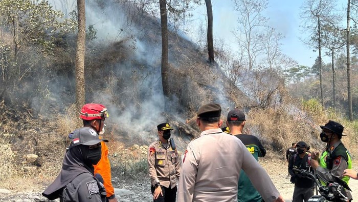 Kebakaran yang terjadi di kawasan hutan Taman Nasional Gunung Merapi di Srumbung, Kabupaten Magelang, Kamis (24/9/2026).