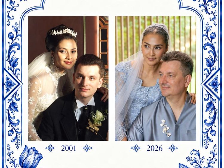 Maudy Koesnaedi-Erik Meijer Recreate Foto Nikah 25 Tahun Lalu