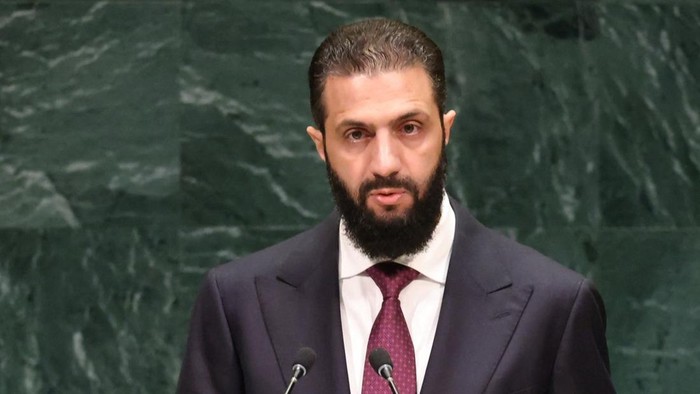 Syrias President Ahmed al-Sharaa addresses the 81st United Nations General Assembly (UNGA) at UN headquarters in New York City, US, September 23, 2026.  REUTERS/Caitlin Ochs