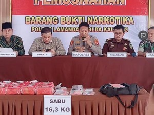 3 Kurir Tertangkap Bawa 16,3 Kg Sabu dari Kalbar Menuju Palangka Raya
