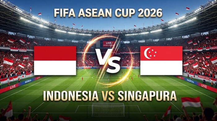 Ilustrasi Indonesia vs Singapura FIFA ASEAN Cup 2026