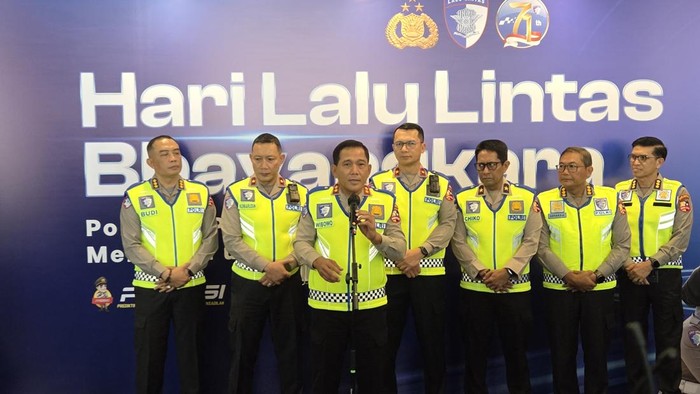 Kakorlantas Irjen Wibowo saat perayaan Hari Lalu Lintas Bhayangkara ke-71 di Hotel Bidakara, Jakarta Selatan, Jumat (25/9/2026) (Taufiq/detik)