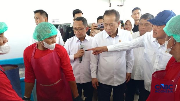 Menteri Kelautan dan Perikanan (MenKP) Sakti Wahyu Trenggono bersama Menteri Koperasi (Menkop) Ferry Juliantono saat melihat langsung Kampung Nelayan Merah Putih (KNMP) Tongke-tongke, Kabupaten Sinjai, Sulawesi Selatan, Jumat (25/9/2026). (CNBC Indonesia/Martyasari Rizki) Menteri Kelautan dan Perikanan (MenKP) Sakti Wahyu Trenggono bersama Menteri Koperasi (Menkop) Ferry Juliantono saat melihat langsung Kampung Nelayan Merah Putih (KNMP) Tongke-tongke, Kabupaten Sinjai, Sulawesi Selatan, Jumat (25/9/2026). (CNBC Indonesia/Martyasari Rizki)