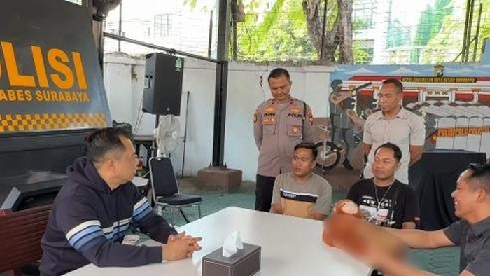 Pelaku pelecehan modus konten boneka di Jalan Tunjungan Surabaya saat bertemu Kapolrestabes Surabaya Kombes Luthfie
