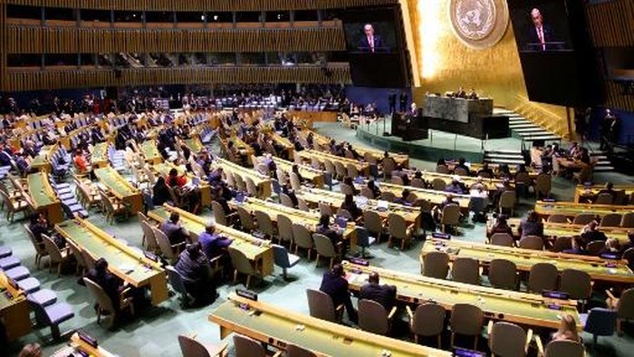 Israels Prime Minister Benjamin Netanyahu addresses the 81st United Nations General Assembly at UN headquarters in New York on September 24, 2026. (Photo by Leonardo Munoz / AFP)