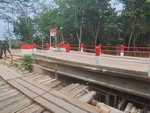 Baru Sebulan Diresmikan, Jembatan Garuda di Musi Rawas Rusak