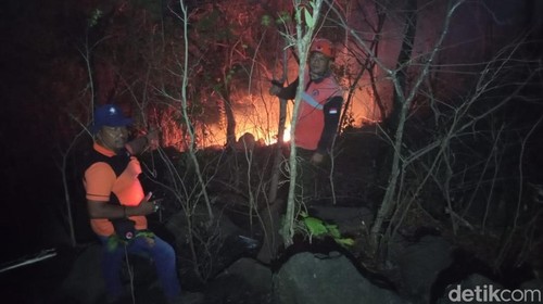Kebakaran kawasan hutan di Banjar Dinas Konci, Desa Tigawasa, Kecamatan Banjar, Buleleng, Bali, Sabtu (26/9/2026).