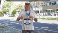Dokter Tirta sukses finish maraton 42K dengan waktu 3 jam 55 menit. Back2back event, tapi tetap personal best, tulisnya dilihat di Instagram, Senin (28/9/2026). (Foto: dok Instagram dr.tirta)
