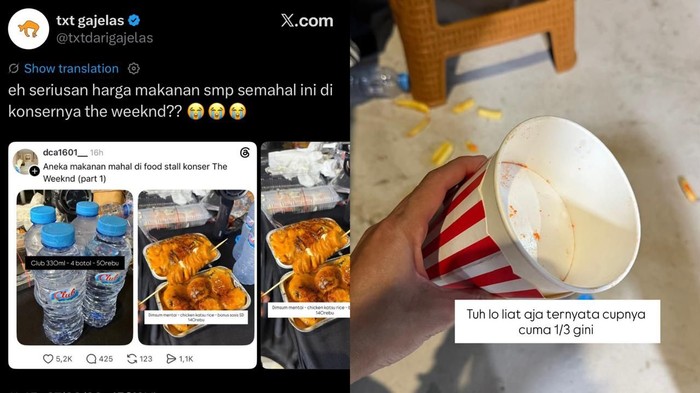 Makanan di konser The Weeknd