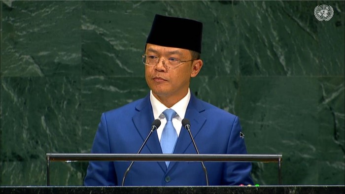 Menlu RI Sugiono di sidang umum PBB.