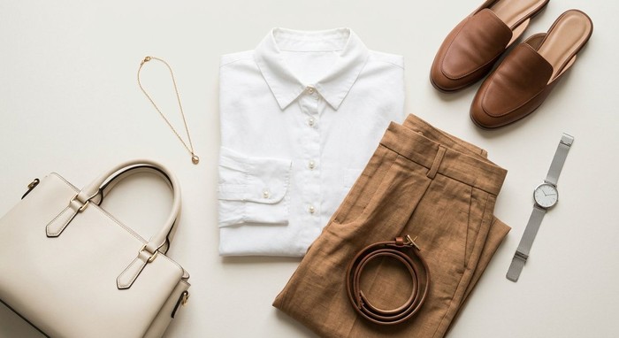 Padu padan baju dengan celana warna coklat