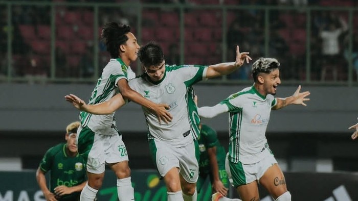 Javi Siverio selebrasi usai mencetak gol ke gawang Adhyaksa FC Bekasi (Dok. PSMS Medan)