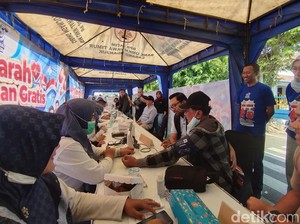 Antusiasme Ratusan Warga Nganjuk Donor Darah hingga Cek Kesehatan Gratis