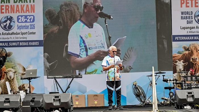 Wagubsu Surya saat di acara deklarasi Sumut bebas rabies tahun 2030