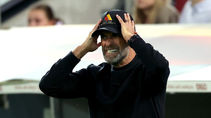 AUGSBURG, GERMANY - SEPTEMBER 27: Jurgen Klopp, Head Coach of Germany, reacts during the UEFA Nations League 2026/27 group phase match between Germany and Greece at WWK Arena on September 27, 2026 in Augsburg, Germany. (Photo by Alexander Hassenstein/Getty Images)