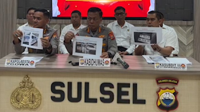 Konferensi pers Polda Sulsel.