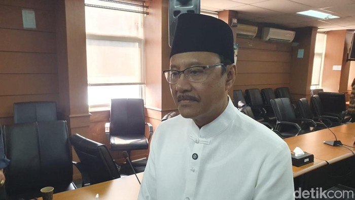 Saifullah Yusuf alias Gus Ipul, saat menyambangi Kantor Dewan Pers di Gambir, Jakarta Pusat, Senin (28/6/2026).