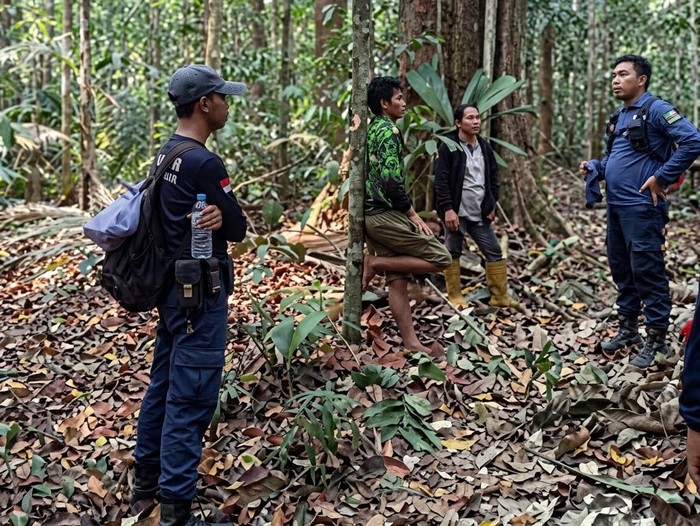 Tim gabungan mencari dua orang hilang di dalam hutan Barito Utara. (dok Istimewa)