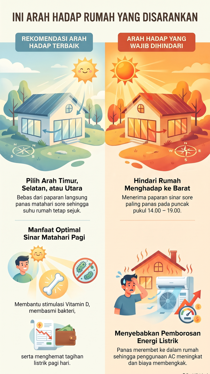 Infografis arah hadap rumah