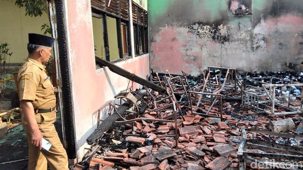 Kebakaran di Magelang Ruang Perpustakaan di SMPN 1 Tegalrejo Jalan Magelang-Kopeng Km 11,4 Tegalrejo, Magelang, terbakar, Selasa (29/9/2026).