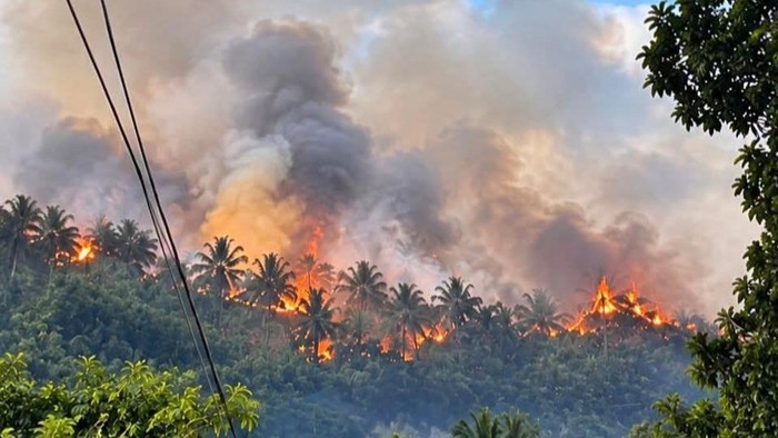 Kebakaran lahan di kaki Gunung Klabat, Minahasa Utara, berlangsung 11 hari, meluas hingga 300 hektare.