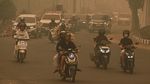 Begini Potret Kabut Asap di Palangka Raya, Jarak Pandangnya Hanya 200 Meter