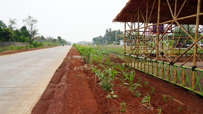 Lahan di sepanjang Jalan BojonggedeKemang (Bomang), Kabupaten Bogor mulai ditata.