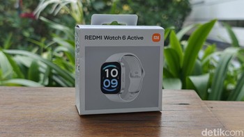 Ini kotak kemasan Redmi Watch 6 Active yang sudah dipasarkan di Indonesia. Foto: Adi FR/detikINET
