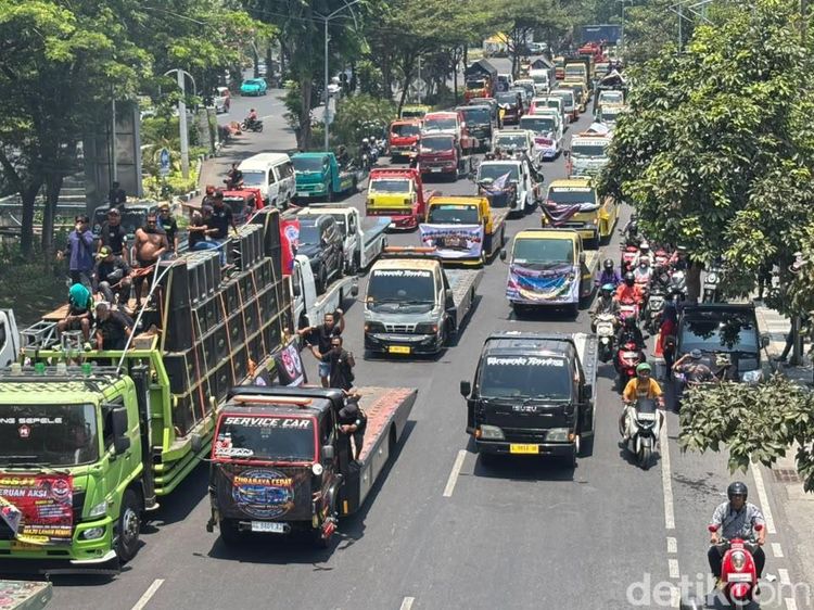 Begini Kemacetan Bundaran Cito Imbas Demo Sopir Truk