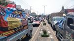 Begini Kemacetan Bundaran Cito Imbas Demo Sopir Truk