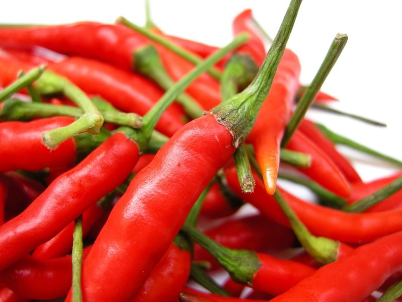 close-up of chilies