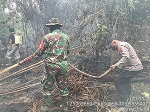 Satgas Padamkan Karhutla di Area SUTET Pematang Rahim Jambi