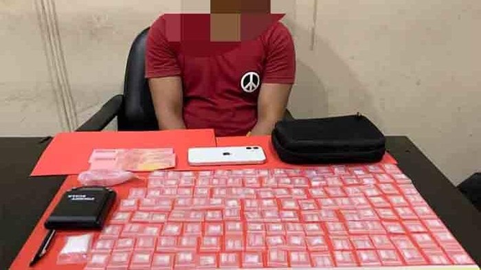Pria 30 tahun di Palangka Raya ditangkap simpan 135 paket sabu.