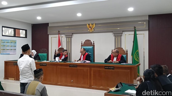 Suasana sidang korupsi dana KUR di PN Palembang