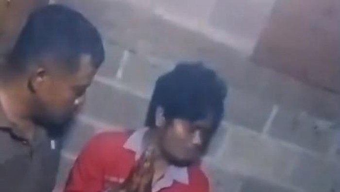 Tangkapan layar memperlihatkan salah satu dari sales kompor yang terluka usai dimassa warga di Subah, Batang, usai diduga menipu lansia. Foto diunggah Rabu (30/9/2026).