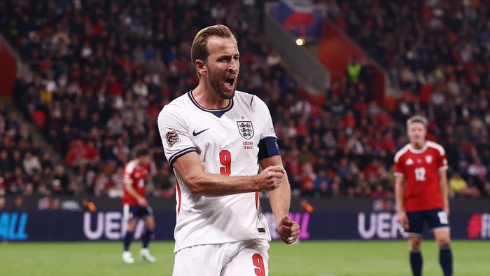 Soccer Football - UEFA Nations League - Group A3 - Czech Republic v England - Fortuna Arena, Prague, Czech Republic - September 29, 2026 Englands Harry Kane celebrates scoring their second goal Action Images via Reuters/Lee Smith