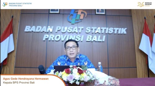 Kepala BPS Provinsi Bali, Agus Gede Hendrayana Hermawan, saat memberikan keterangan di kantornya, Kamis (1/10/2026).