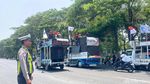 Buruh FSPMI Mulai Berdatangan di Titik Kumpul Jalan Ahmad Yani Surabaya