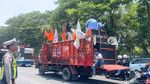 Buruh FSPMI Mulai Berdatangan di Titik Kumpul Jalan Ahmad Yani Surabaya