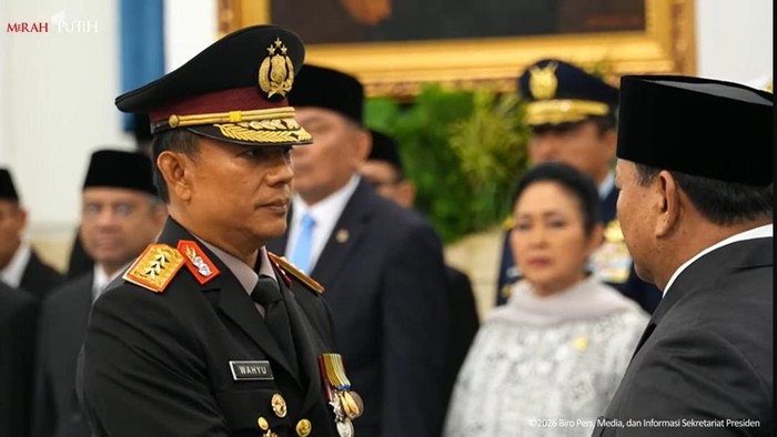 Prabowo lantik Komjen Wahyu jadi Wakapolri di Istana Negara, Jakarta, Kamis (1/10/2026).