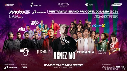 Deretan artis yang akan tampil di MotoGP Mandalika 2026.