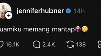 Suamiku memang mantap, tulis Jennifer Coppen dalam akun Threads miliknya dilihat detikcom, Jumat (2/10/2026).  Foto: dok threads jennifer Coppen