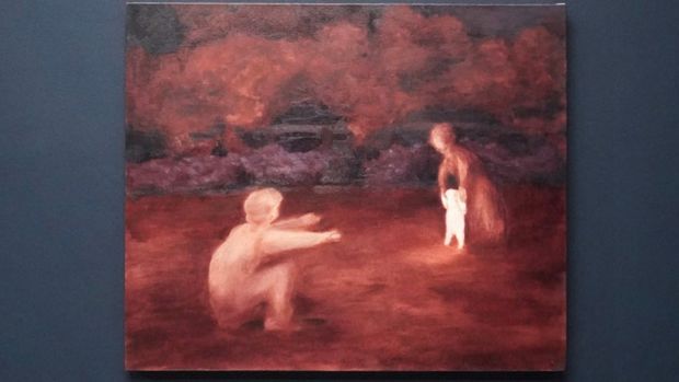 Lukisan Miranda Mazuki berjudul First Steps 2026, ukuran 50x70cm, Oil on canvas.s