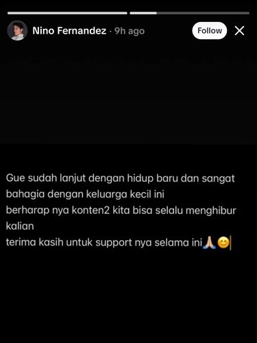 Nino Fernandez klarifikasi tuduhan tinggalkan mantan