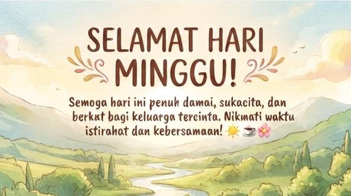 Ilustrasi ucapan selamat hari Minggu
