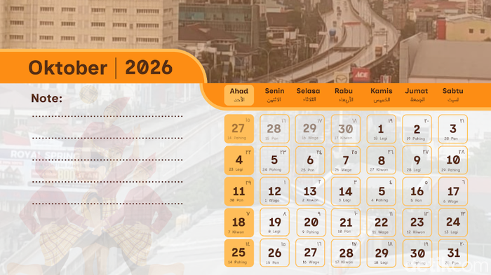 Kalender Oktober 2026