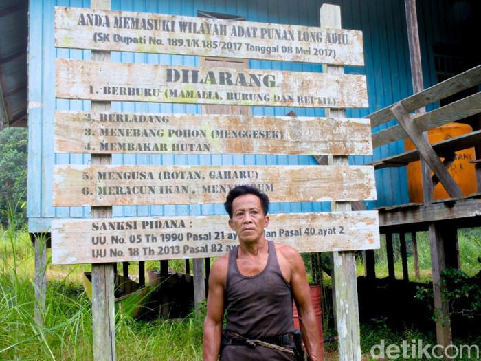 Plang kawasan wilayah adat Punan Long Adiu