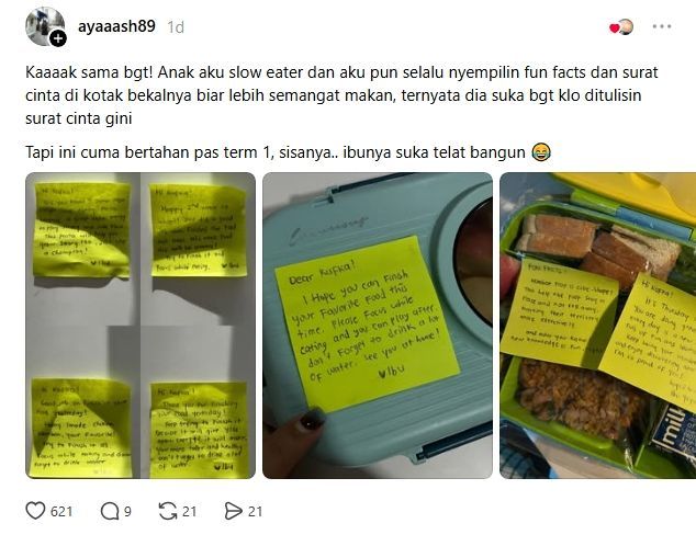 Bekal Buatan Ibu Ini Viral, Ada Surat hingga Tebak-tebakan di Dalamnya